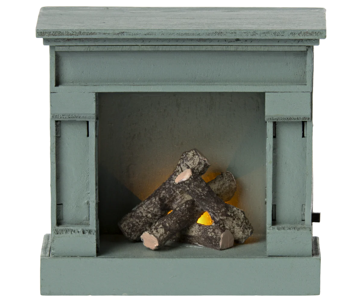 Maileg Blue Vintage Fireplace | Mouse