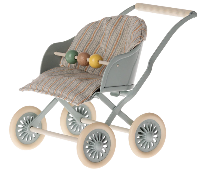 Maileg Blue Stroller | Baby Mouse