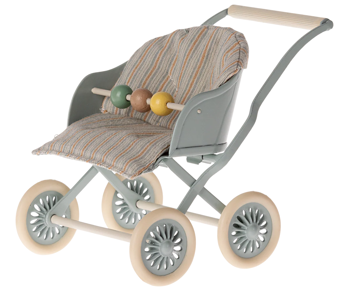 Maileg Blue Stroller | Baby Mouse