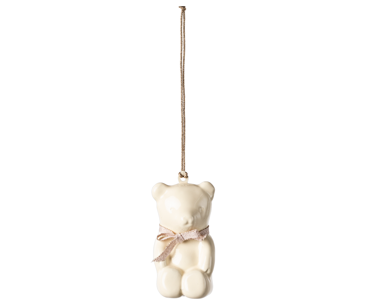 Maileg Teddy Bear Ornament | Off White & Rose - product shot
