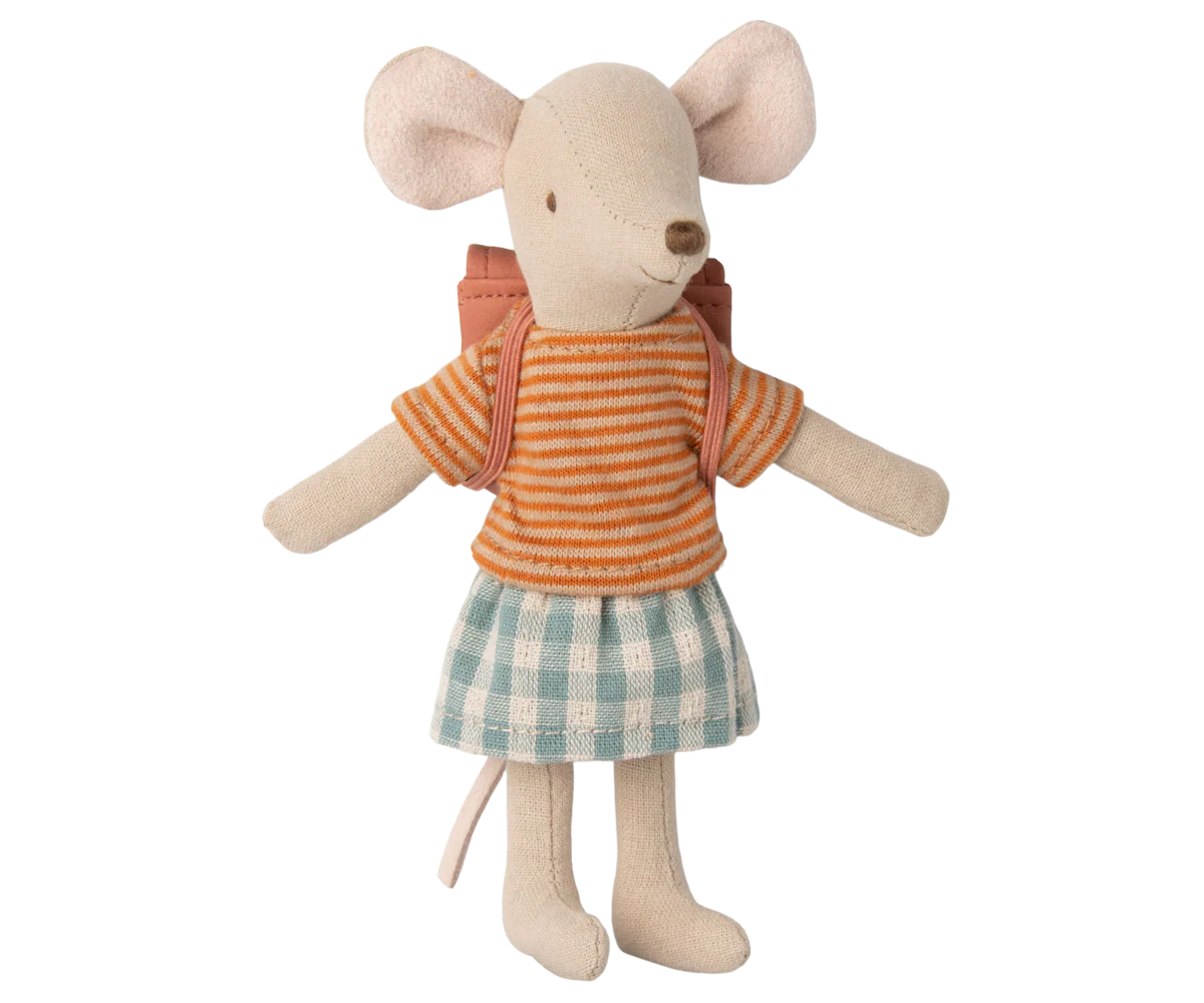 Maileg Tricycle Mouse with Rose Bag | Big Sister