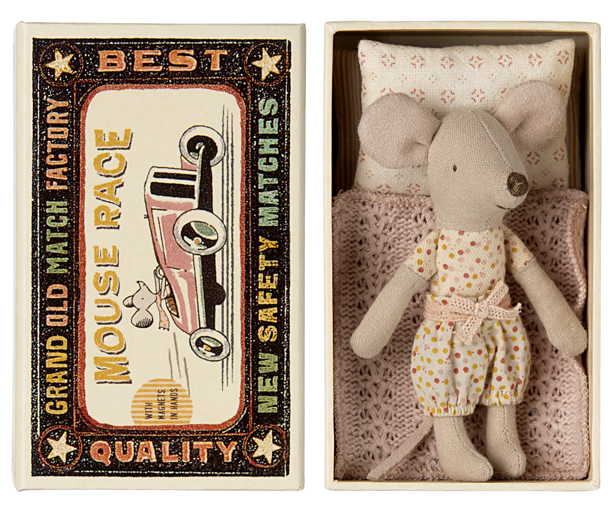 Maileg Little Sister Mouse in Matchbox
