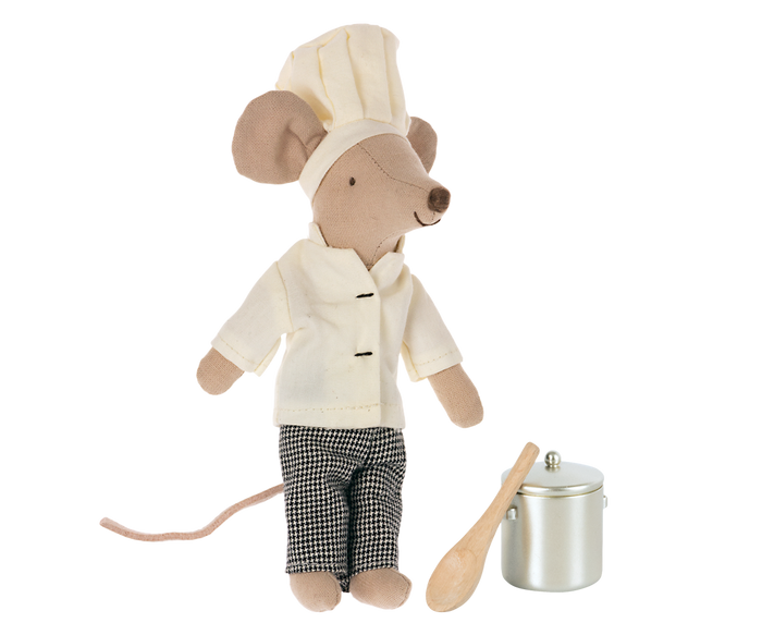 Maileg Chef Mouse with Soup Pot and Spoon, Big Brother