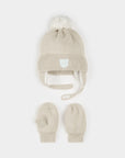 Light Taupe Winter Hat and Mitts