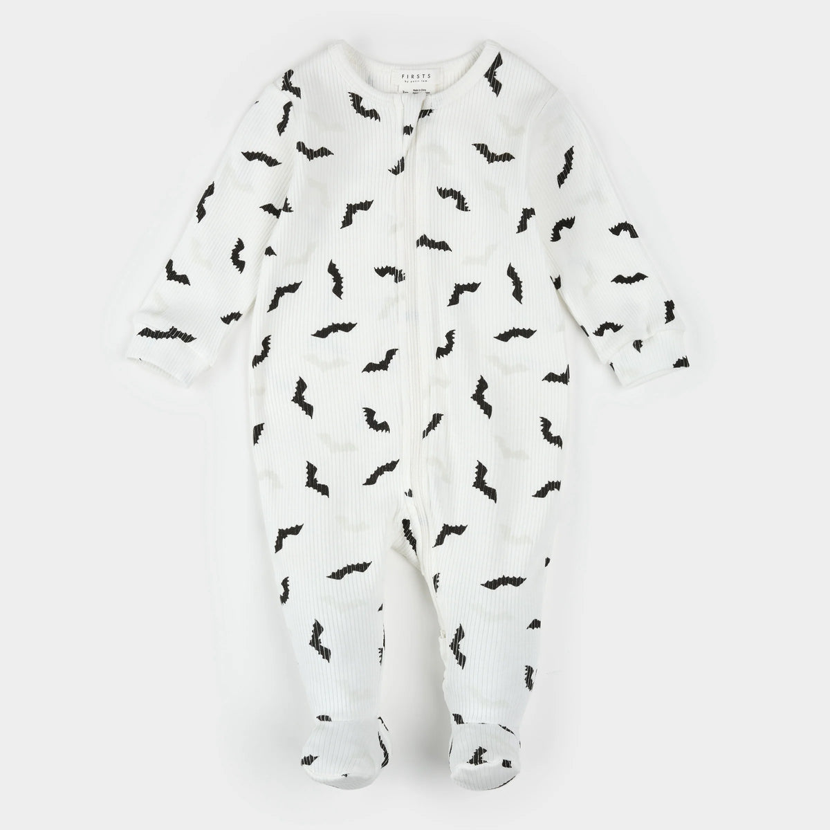 Petit Lem Bats Glow in the Dark Print on Off-White Sleeper