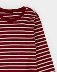 Scarlet Red Striped Thermal Women's PJ Set