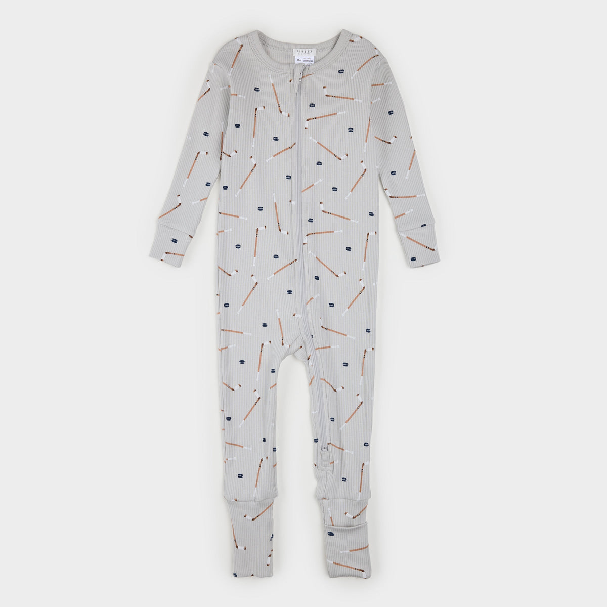 Petit Lem Slapstick Print on Ribbed Lunar Rock Convertible Sleeper