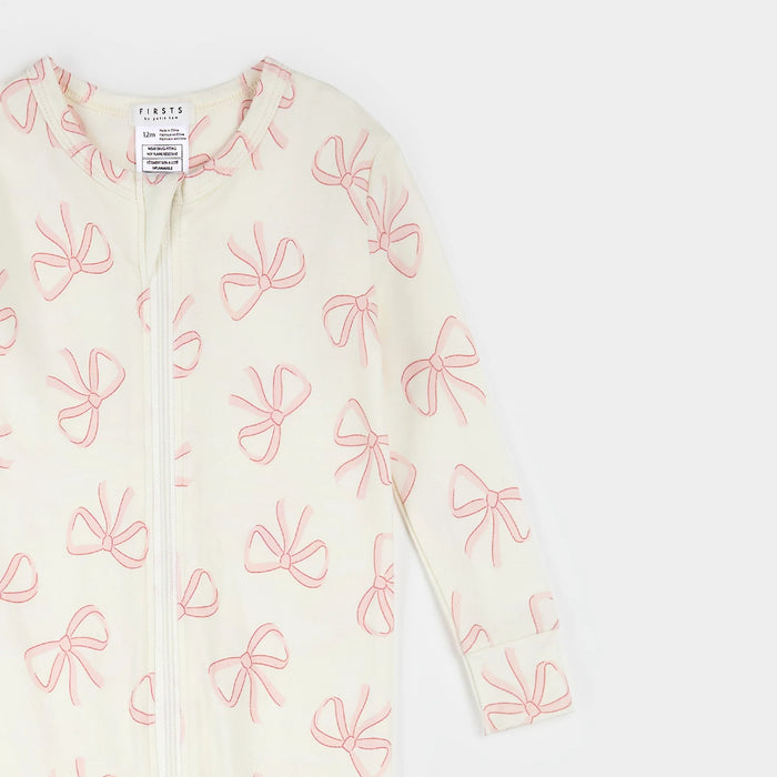 Petit Lem Bows Print on Ivory Convertible Sleeper