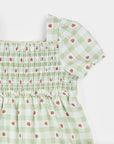 Strawberry Gingham Print Dress Set
