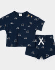 Golf Cart Print on Blue Short Set