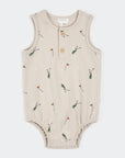 Golf Caddy Print on Sand Ribbed Bubble Romper