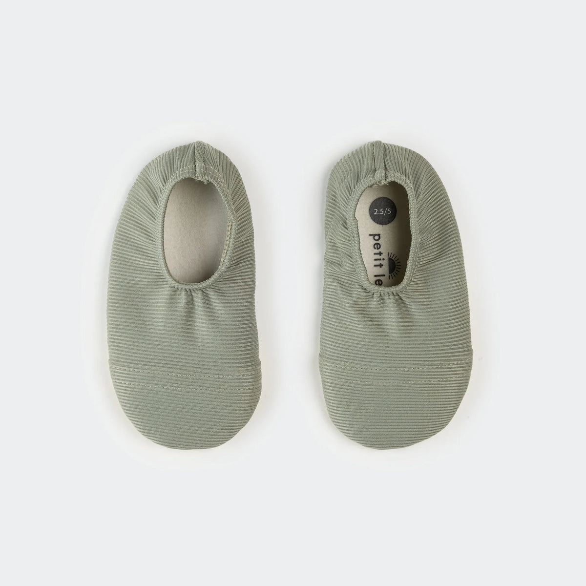 Petit Lem Green Ribbed Swim Slippers