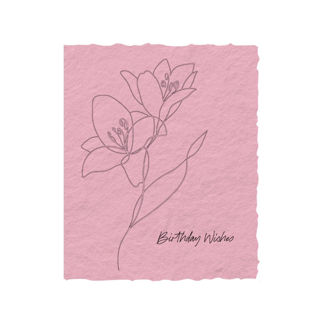 Birthday Wishes Flower Bouquet Card