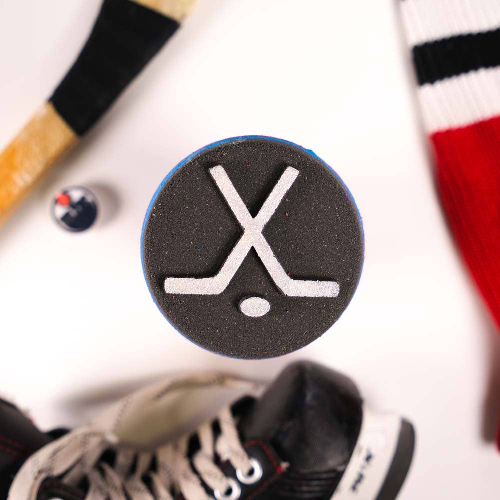 Hockey Puck Bath Bomb with Shoe Charm