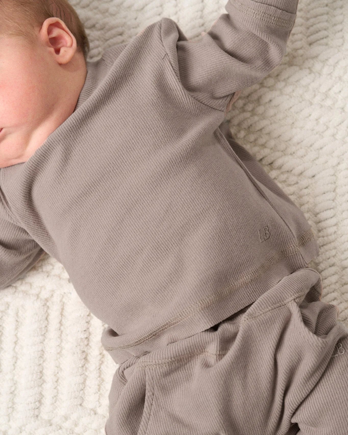 Long Sleeve Ribbed Tee | Mushroom