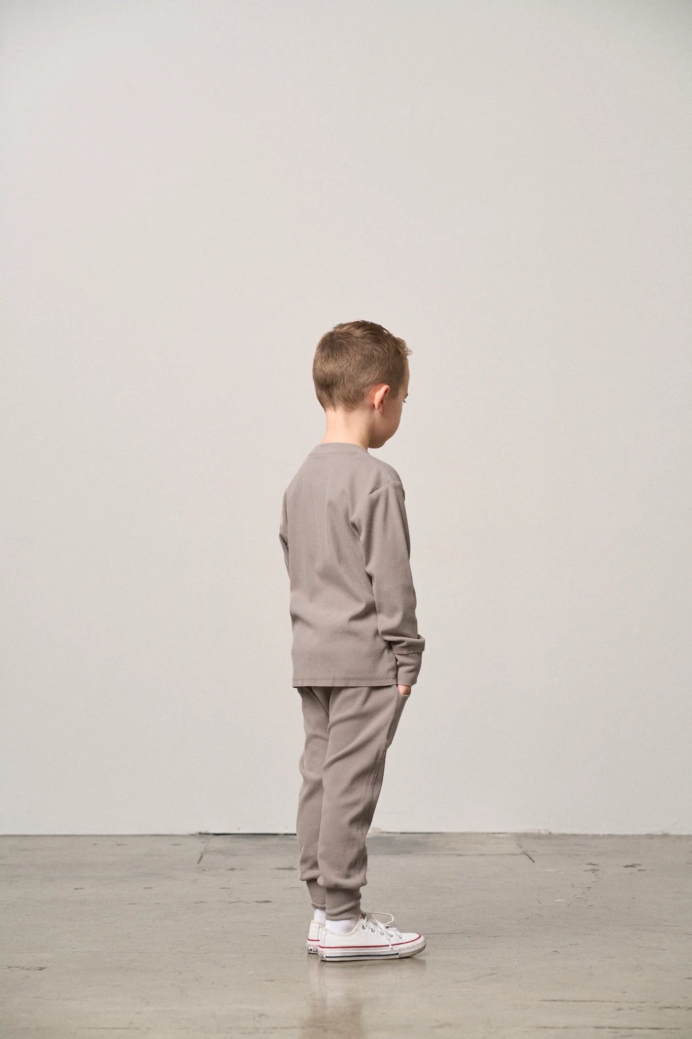 Long Sleeve Ribbed Tee | Mushroom