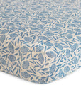 Extra Soft Muslin Crib Sheet | Blue Flowers