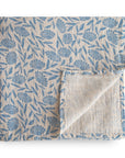 Organic Cotton Muslin Swaddle Blanket | Blue Flowers