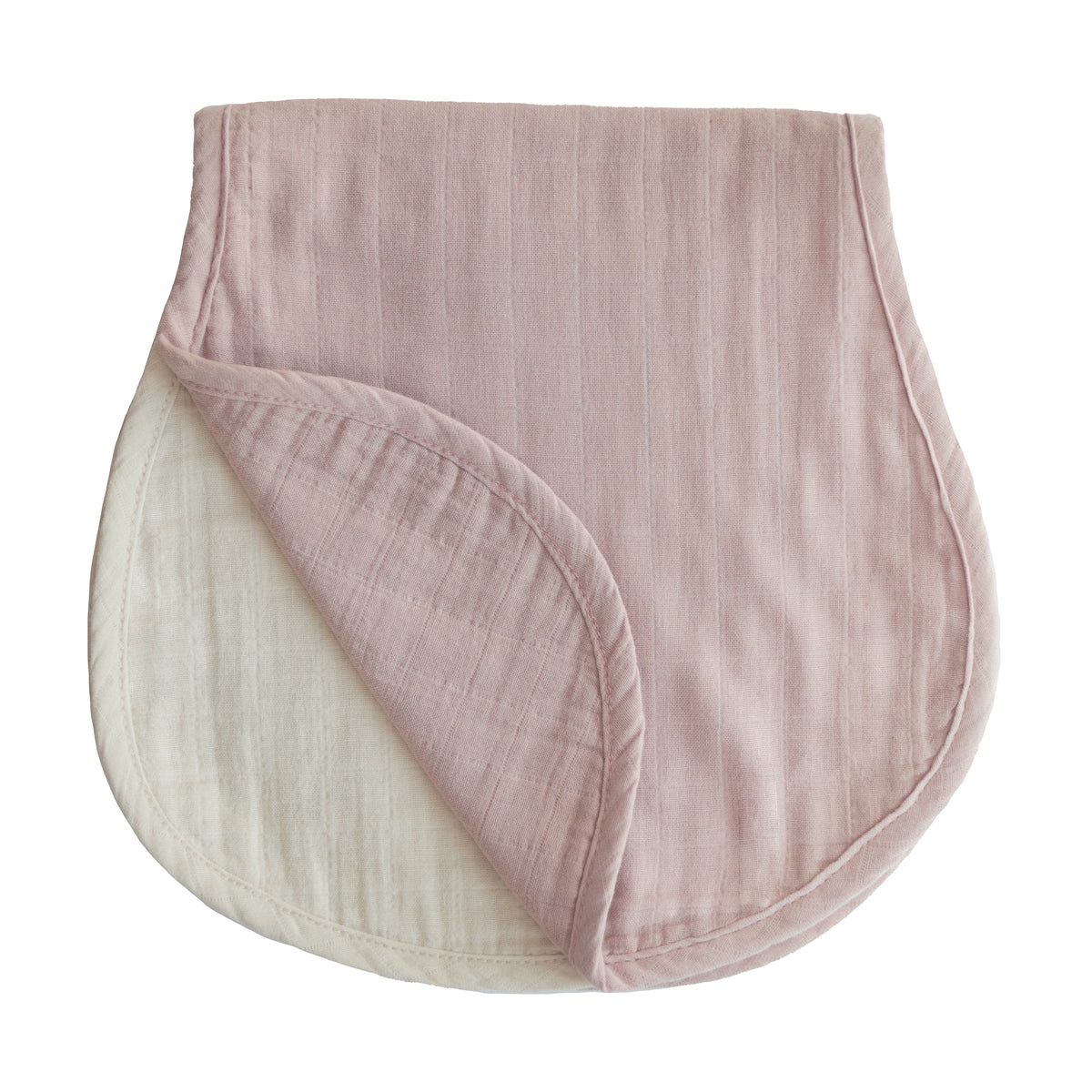 Mushie Muslin Burp Cloth Organic Cotton 2-Pack | Blush/Fog