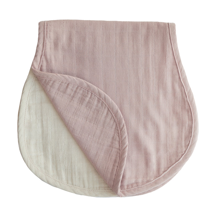 Mushie Muslin Burp Cloth Organic Cotton 2-Pack | Blush/Fog