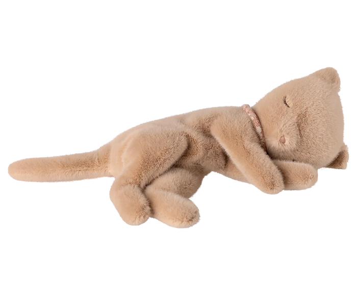Maileg Small Sleeping Kitten | Cream Peach