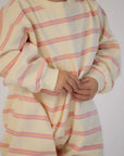 Striped Long Sleeve Romper | Ballet Pink/Yellow
