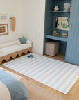 Padded Play Mat | Blue Checker & Sage Stripe