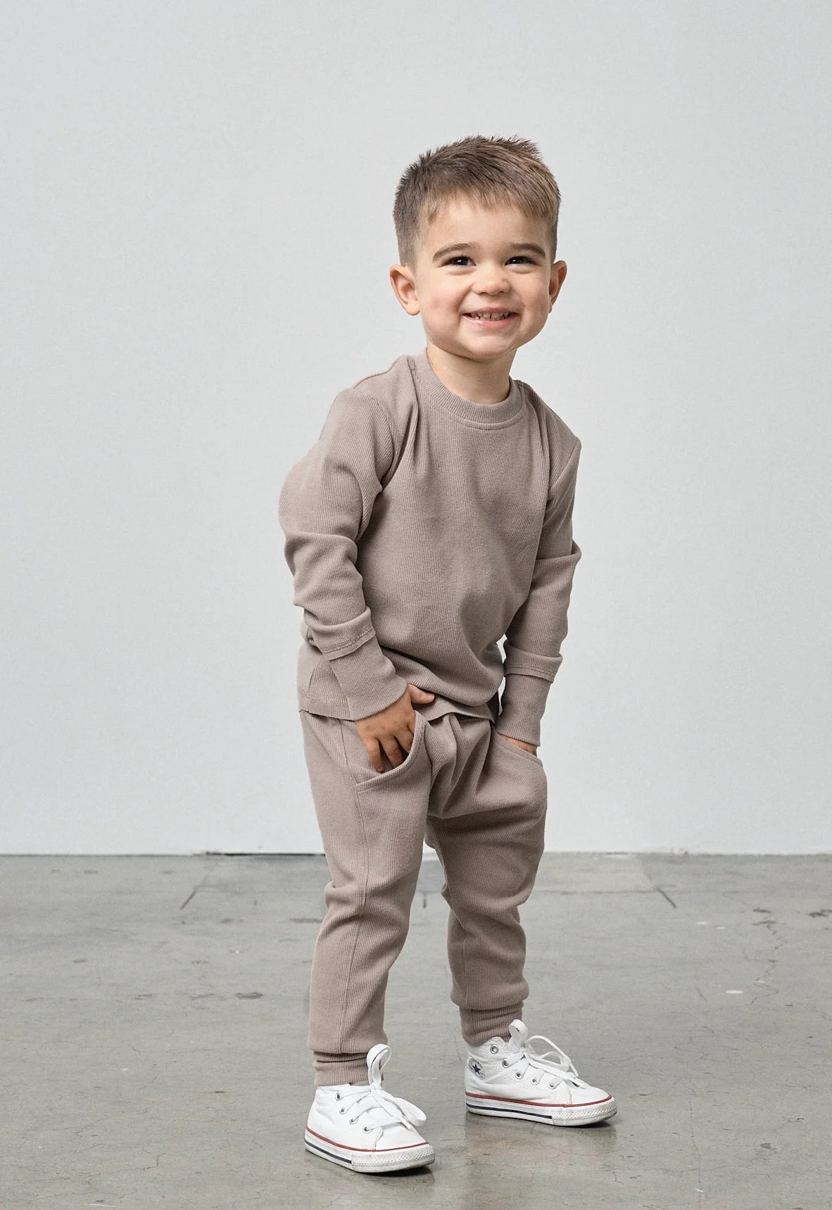 Ribbed Jogger | Mushroom