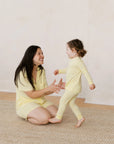 Two-Piece Ribbed Bamboo Pajamas | Butter Yellow