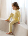 Two-Piece Ribbed Bamboo Pajamas | Butter Yellow