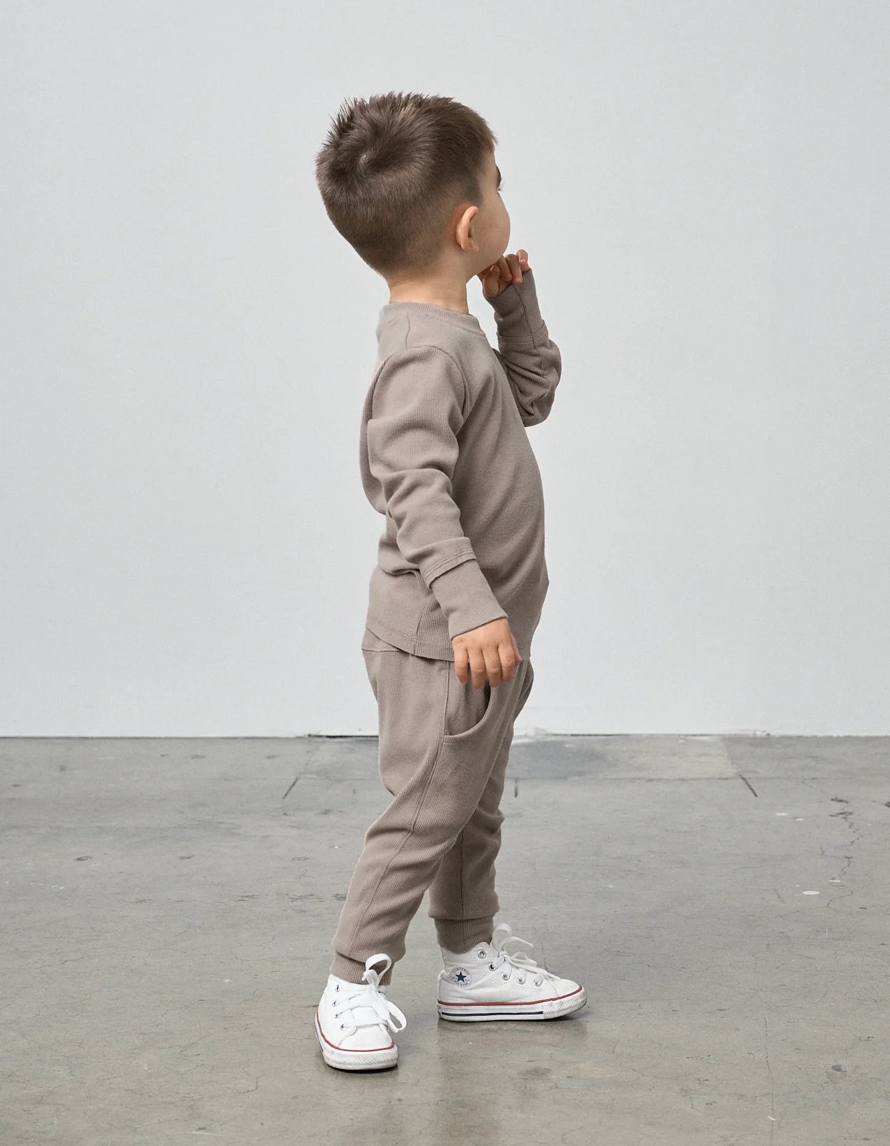 Ribbed Jogger | Mushroom