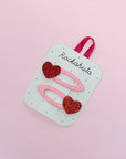 Love Heart Glitter Clips