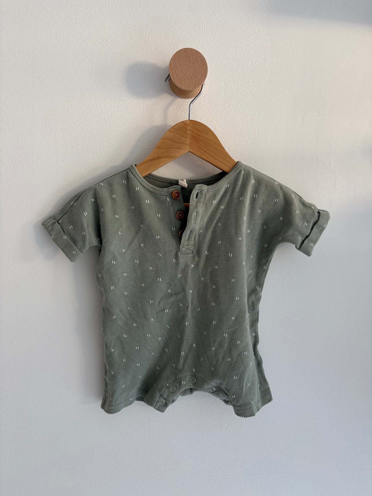 Quincy Mae Short Sleeve One-Piece | Sage 3-6M