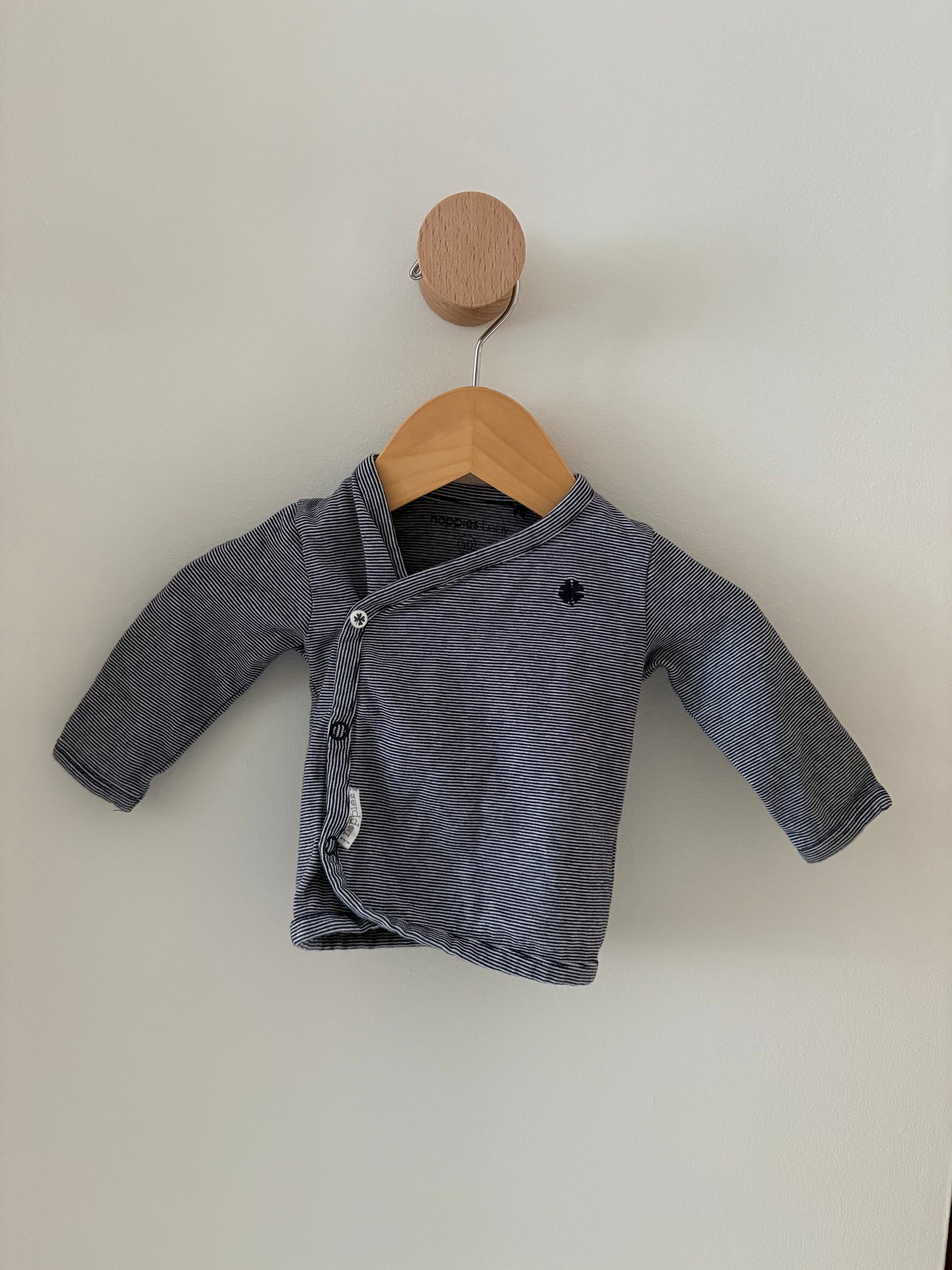 Noppies Baby Long Sleeve Tee | Navy Blue Stripe 0M
