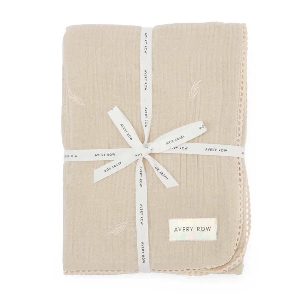 Embroidered Muslin Blanket | Grasslands
