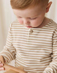 Pima Cotton Shae Top | Slim Stripe Brioche/Cloud
