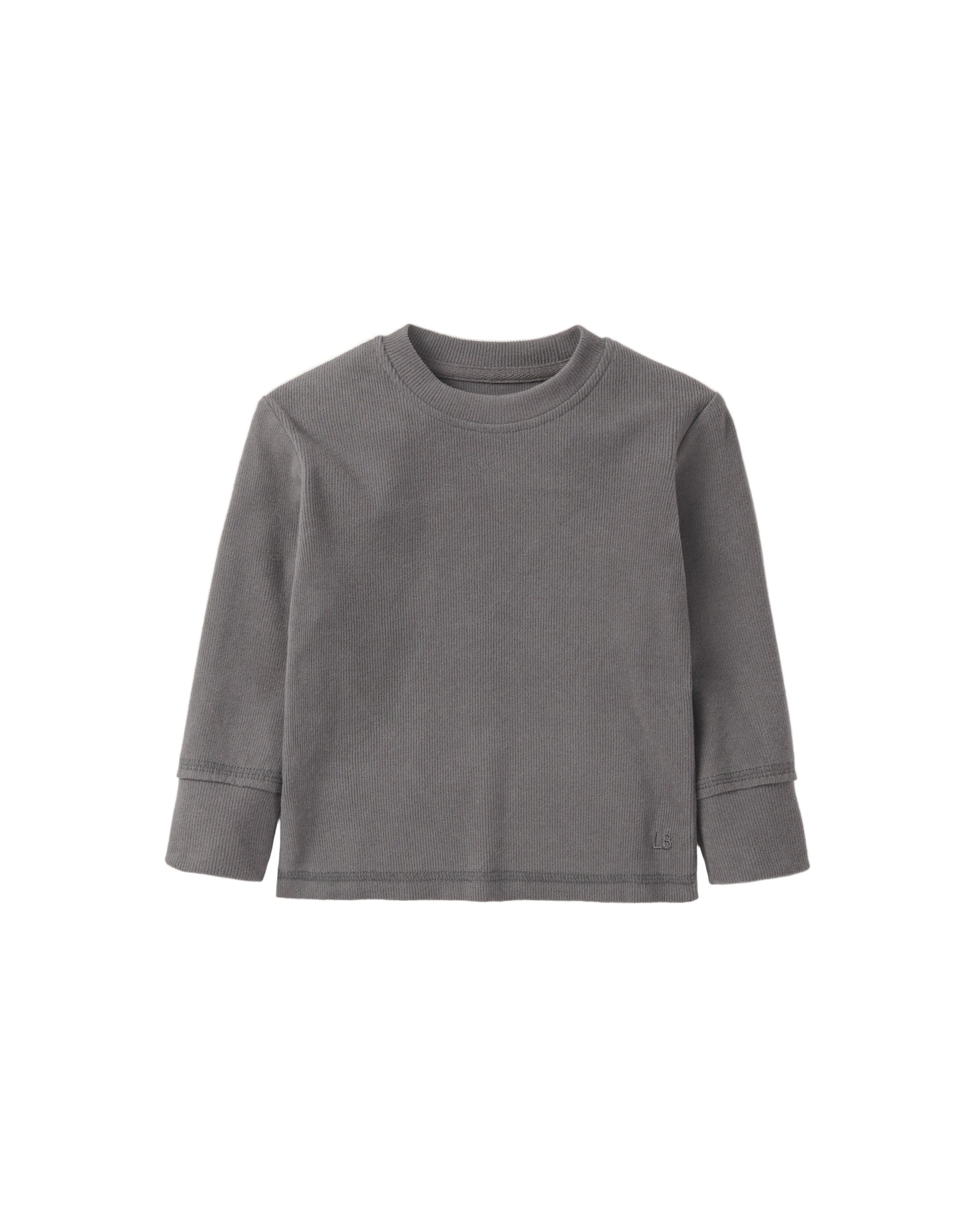 Long Sleeve Ribbed Tee | Graphite