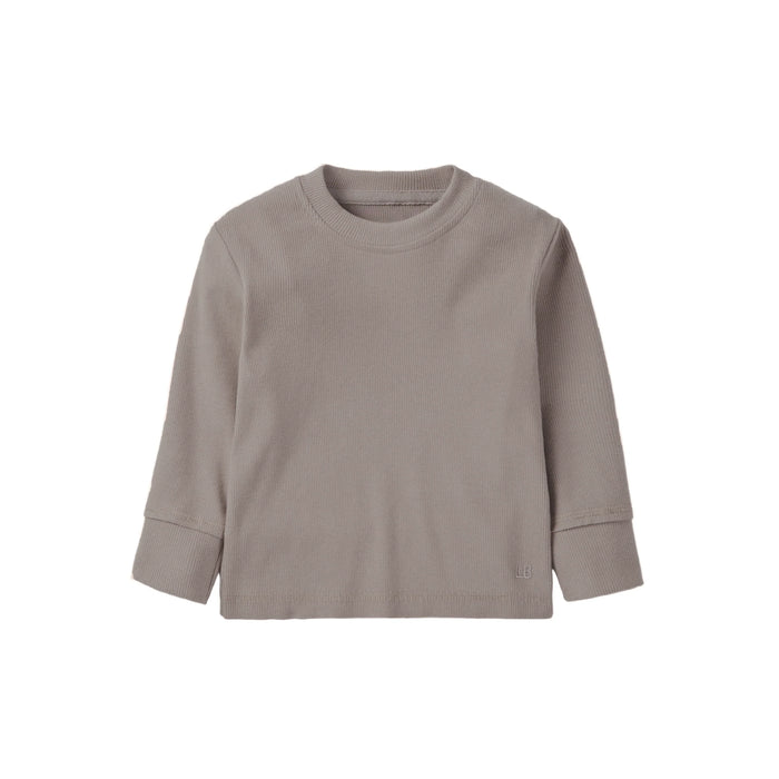 Long Sleeve Ribbed Tee | Mushroom