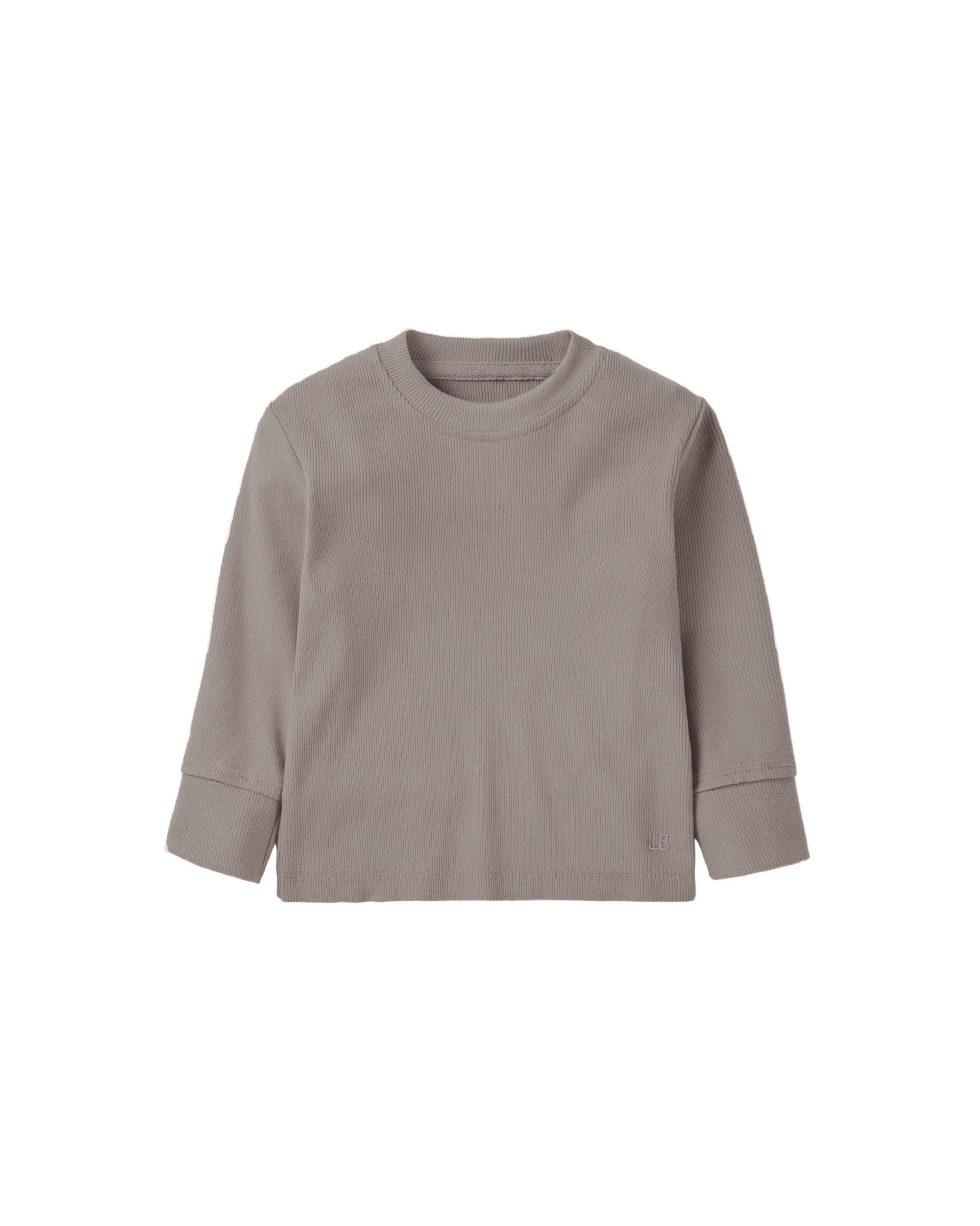 Long Sleeve Ribbed Tee | Mushroom