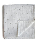 Organic Cotton Muslin Swaddle Blanket | Leaves