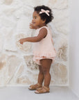 Ruffled Tulip Top + Bloomer Set | Melon