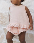 Ruffled Tulip Top + Bloomer Set | Melon