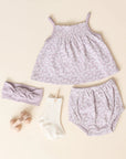 Smocked Tank + Bloomer Set | Lavender Ditsy