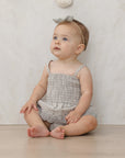 Smocked Skirted Romper || Sage Gingham