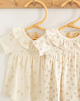 Ruffle Collar Jersey Dress || Flower Field