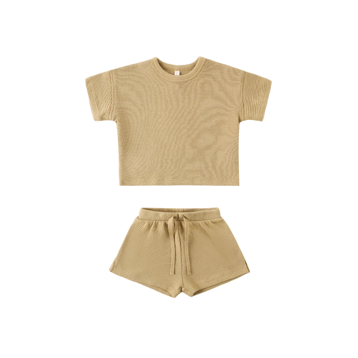 Quincy Mae Waffle Tee & Short Set | Honey
