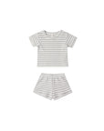 Waffle Shortie Set || Sage Stripe