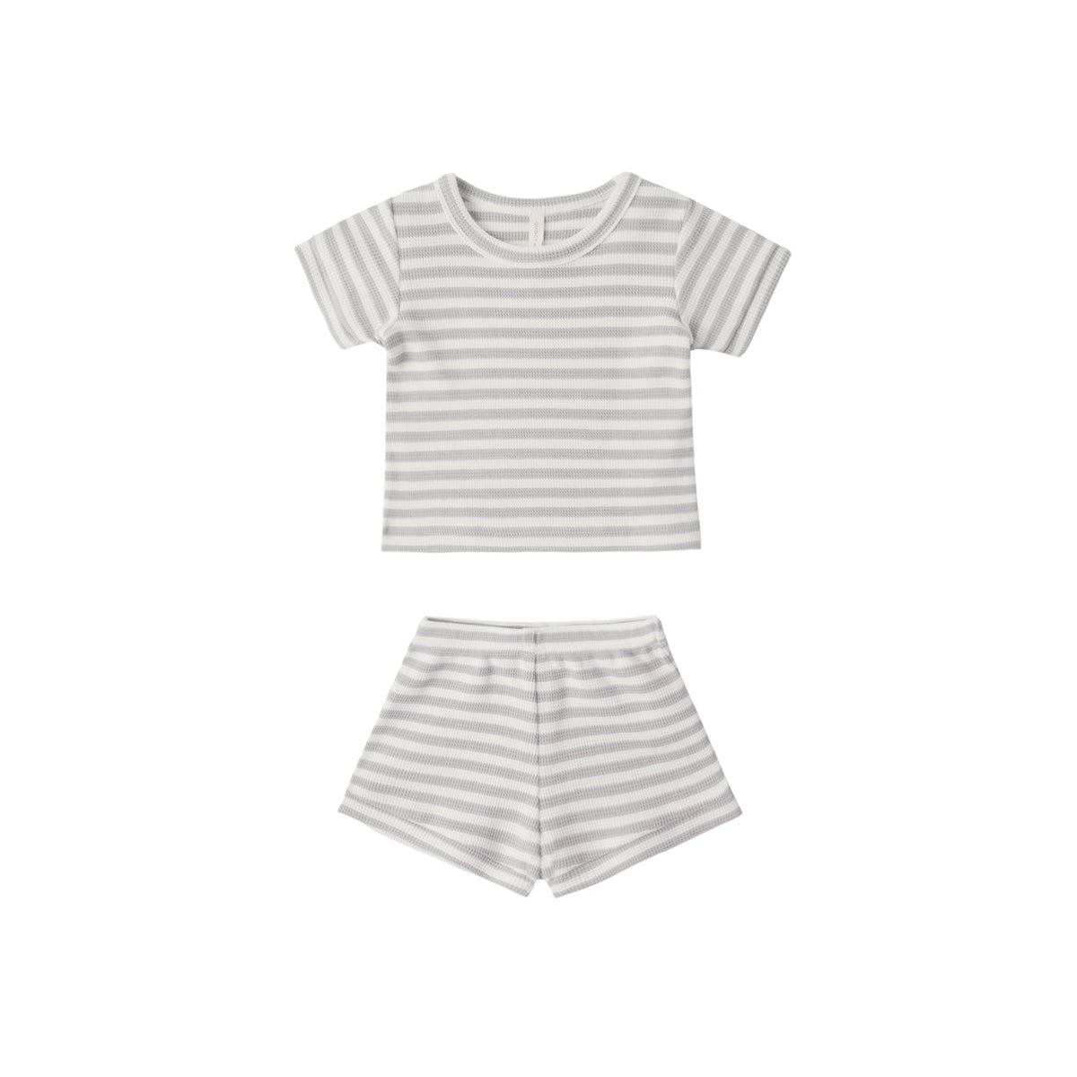 Quincy Mae Waffle Shortie Set | Sage Stripe