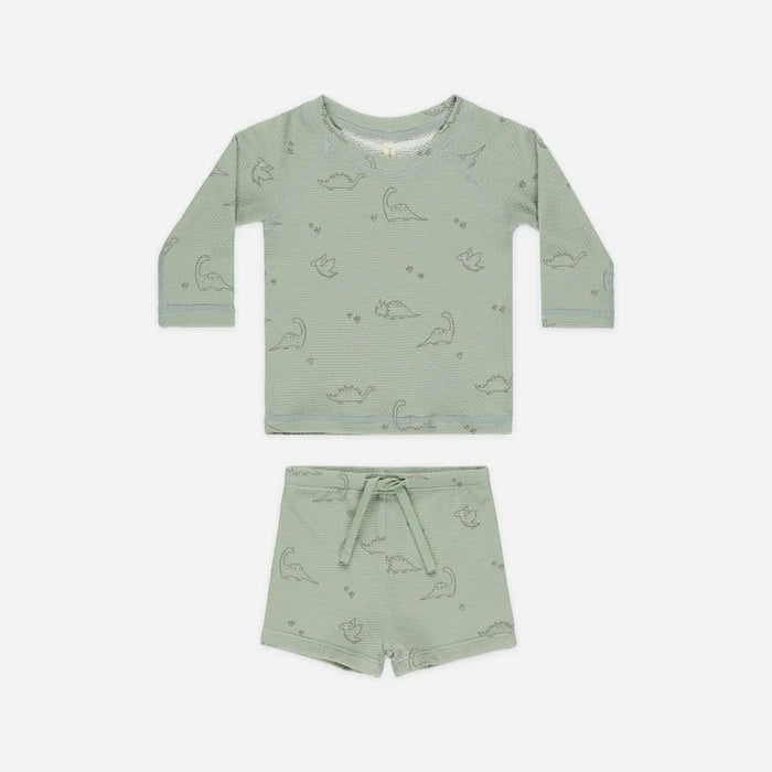 Quincy Mae Finn Rashguard + Short Set | Dino