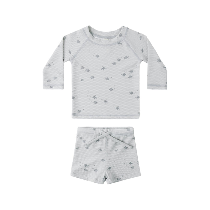 Quincy Mae Finn Rashguard + Short Set | Fish
